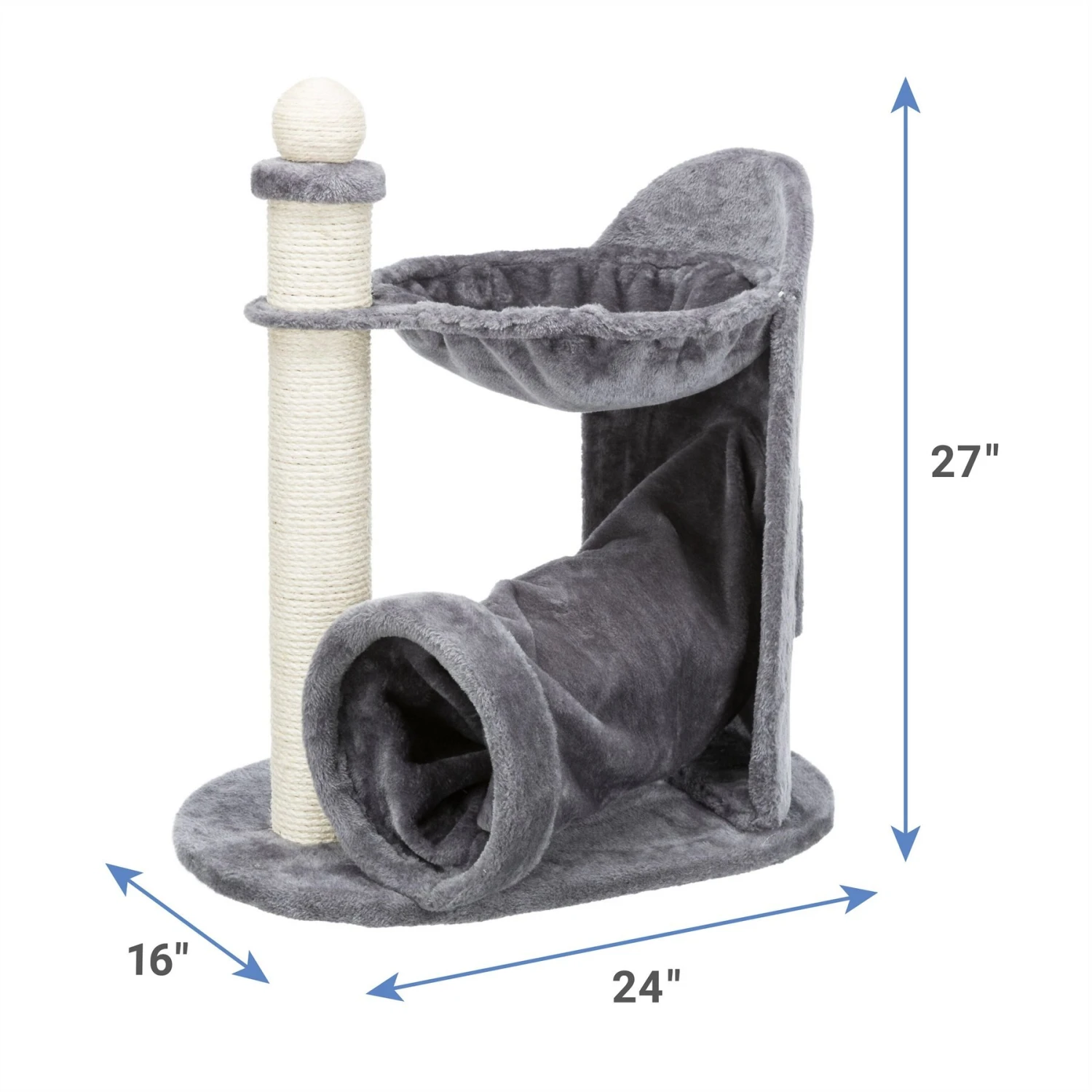 TRIXIE Baza Gandia 27-in Plush Carpet Cat Scratching Post, Gray 4 TRIXIE Baza Gandia 27-in Plush Carpet Cat Scratching Post, Gray - Image 2