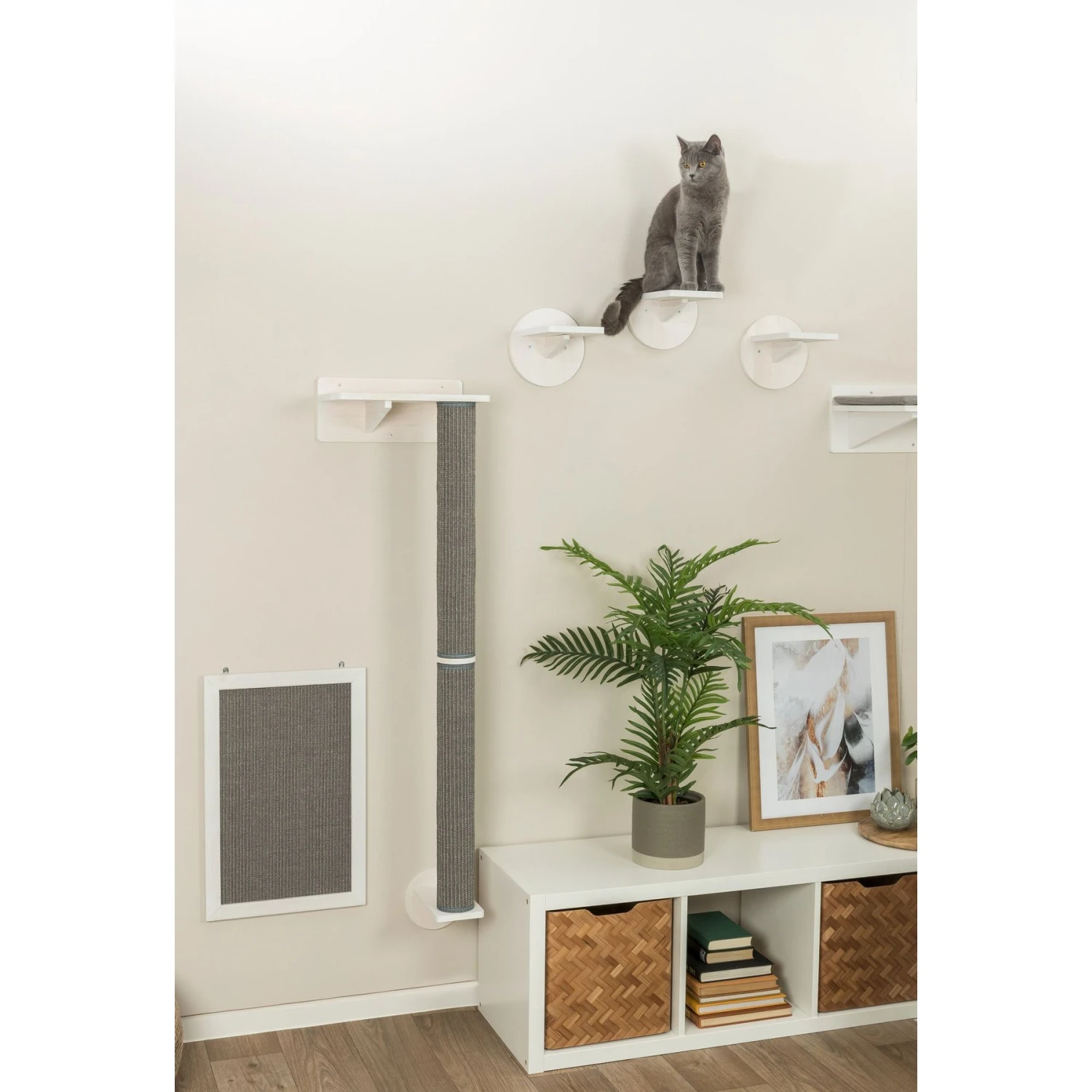 TRIXIE Wall Mount Cat Scratching Board, Gray/White 5 TRIXIE Wall Mount Cat Scratching Board, Gray/White - Image 3