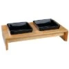 Trixie Ceramic & Wood Feeding Bowl Set -Trixie 72201 pla trixie napf set keramik holz hs 02 5